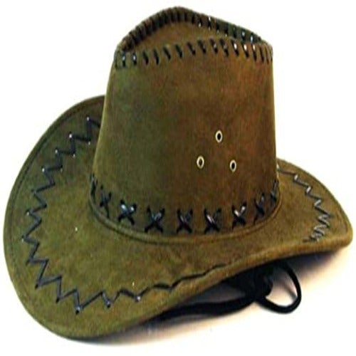 Heavy Leather Style Looking Green Cowboy Hat