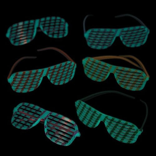 Kids Bright Color Glow In The Dark Shutter Eye Glasses