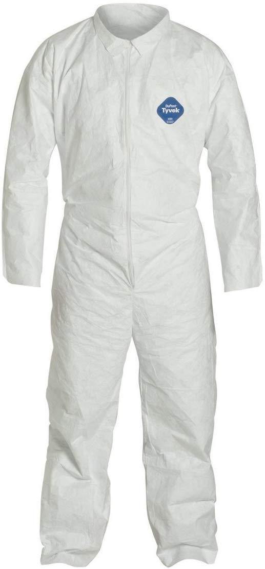 DuPont TY120S Disposable Tyvek White Coverall Suit With Elastic Wrists,Ankles & Hood-Size XXX Large