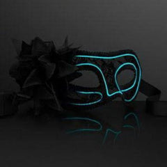 Electro Luminescent Wire Black Lace Party Mask