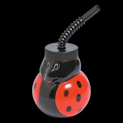 14 Oz Ladybug Cups with Straws