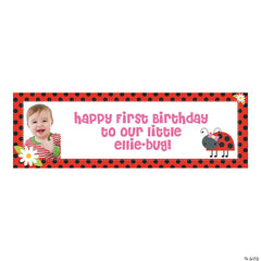 Ladybug Party Photo Custom Banner - Small