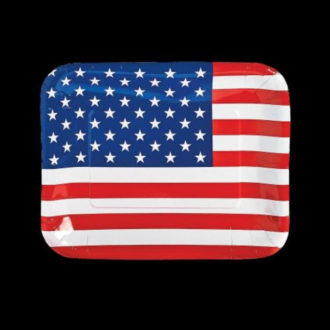 Patriotic Flag Shaped Paper Dinner Plates | PartyGlowz