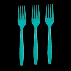 7" Teal Lagoon Plastic Forks - Pack of 24