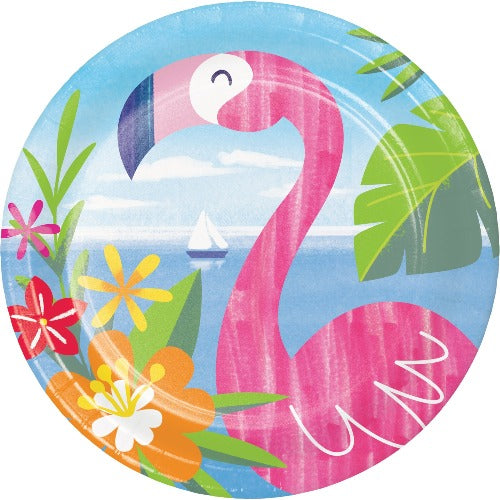 Flamingo Party Tropical Dessert Plates