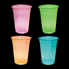 16 Oz Large Neon Plastic Cups - Assorted