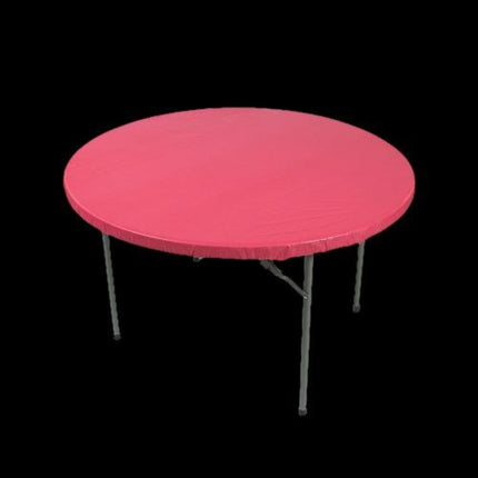 Red Fitted Round Plastic Tablecloth