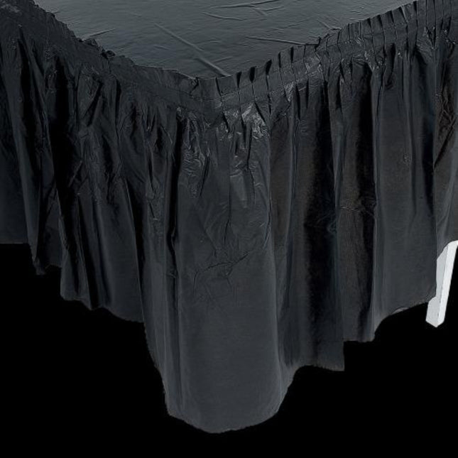 Pleated Black Table Skirt