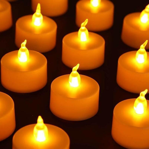 LED Flameless Tea Light Candles - 12 Per Pack