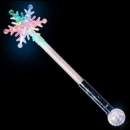 LED Flashing Jumbo Snowflake Wand With Ball