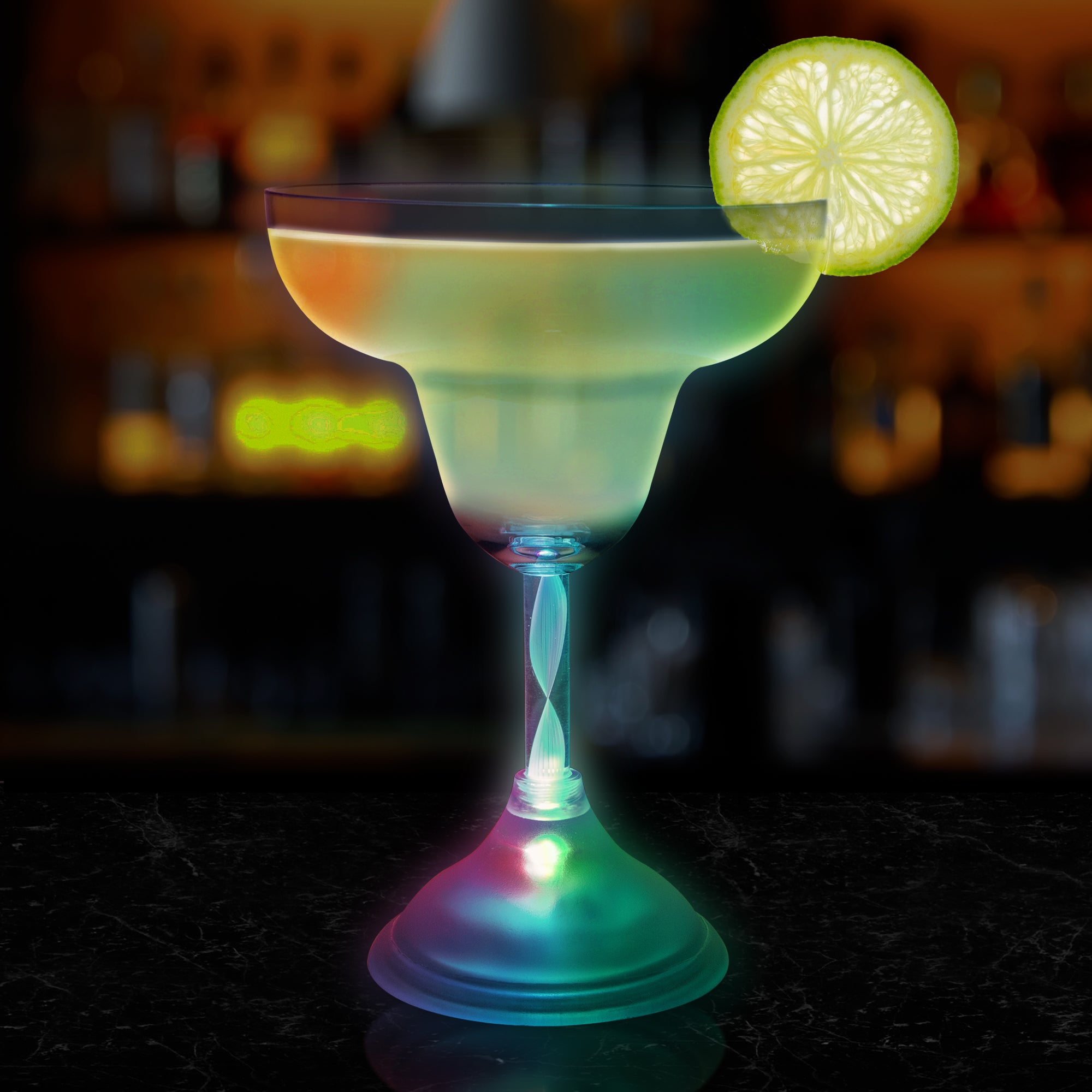 LED Light Up Flashing 10 Oz Margarita Glasses - Multi Color