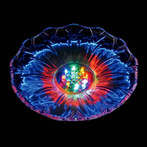 Multi-Color LED Light Up Large Round Flower Plate