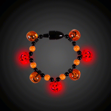 LED Light Up Bead Pumpkin Bracelet 1 Pc | PartyGlowz