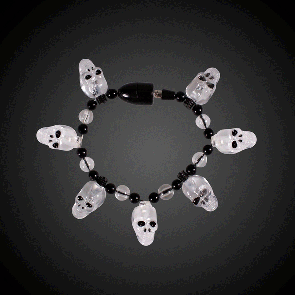 LED Light Up Skull Bead Bracelet