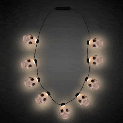 LED Light Up Skull Necklace | PartyGlowz