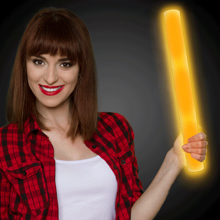 LED Light Up Flashing 18 Inch Yellow Foam Stick Baton