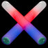 LED Light Up Tri-Color Red Blue White Foam Stick Batons - 3 Sticks