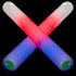 LED Light Up Tri-Color Red Blue White Foam Stick Batons - 3 Sticks