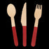 Wooden Cutlery Sets With Red Handle