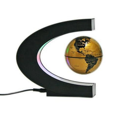 Levitation Gold Globe with LED Lights C Shape