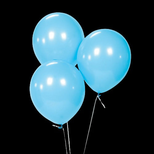 9 Light Blue Latex Balloons