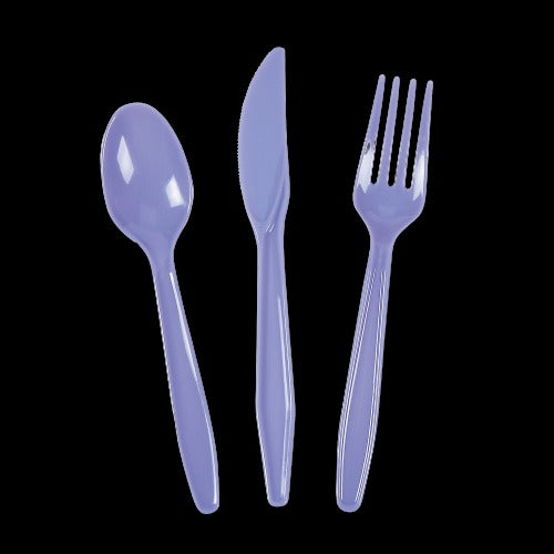 Lilac Plastic Cutlery Sets