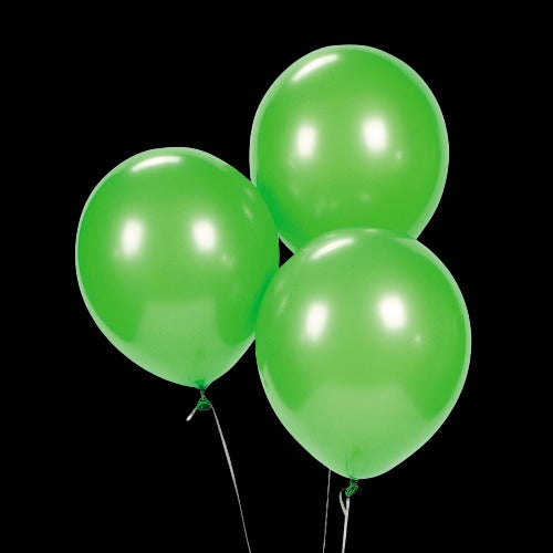 9 Lime Green Latex Balloons