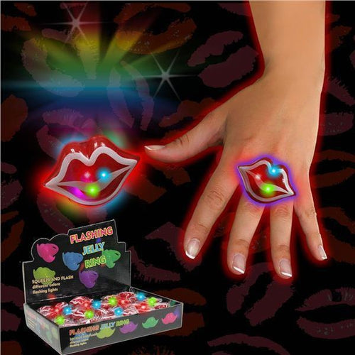LED Red Lip Jelly Rings - Assorted
