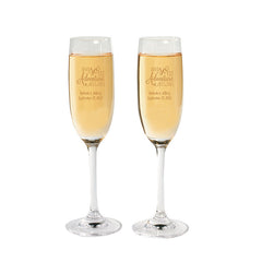 Personalized Adventure Wedding Glass Champagne Flutes