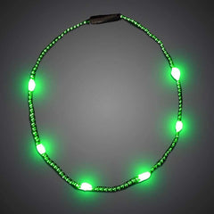 LED Light Up Green Mardi Gras Bead Necklace