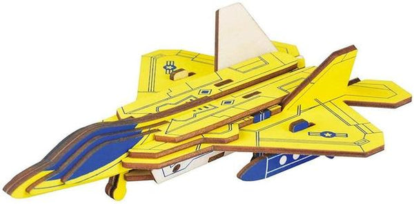 Natural Wood 3D Puzzle Lockheed Martin F-22 Raptor Fighter Plane