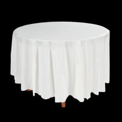 White Round Plastic Tablecloth