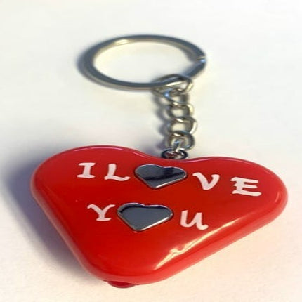 Shocking Flashlight Heart I Love You Keychain