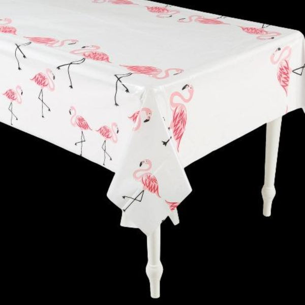 Luau Flamingo Plastic Tablecloth