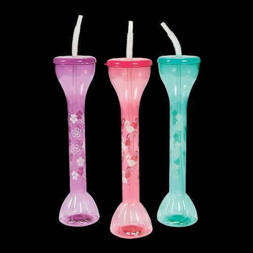 20 Oz Luau Plastic Yard Glasses