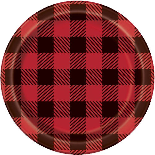 Lumberjack Buffalo Plaid Party Dessert Plates