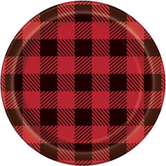 Lumberjack Buffalo Plaid Party Dessert Plates