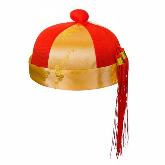Red & Gold Mandarin Hat