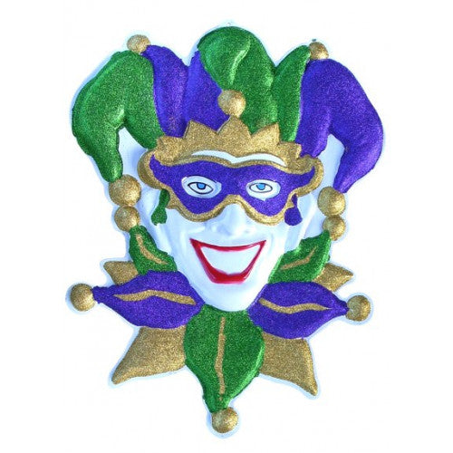 Mardi Gras Jester Face Plaque - 30 Tall and 23 Wide