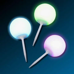 LED Light Up Marker Ball With Ground Spike - 3 Multi Color Balls