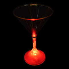 LED Light Up Flashing 7 Oz Martini Glasses
