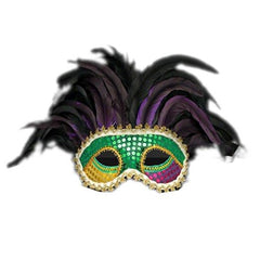 Mardi Gras Carnival Unlit Festival Feather Mask