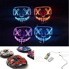 Rave LED EL Wire Halloween Party Masks - Assorted Colors