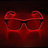 EL-Wire Red Aviator Shades with Sound Sensor and Clear Lens