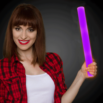 LED Light Up Flashing 18 Inch Purple Foam Stick Baton