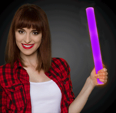 LED Light Up Flashing 16 Inch Purple Foam Stick Baton