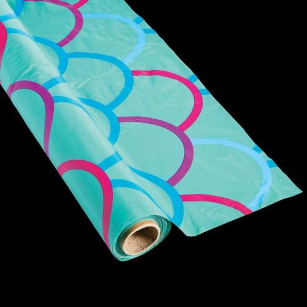 Mermaid Plastic Tablecloth Roll - 100 Feet