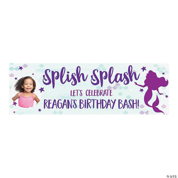 Mermaid Sparkle Party Photo Custom Banner - Small
