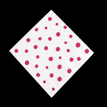 Pink Metallic Polka Dot Luncheon Napkins