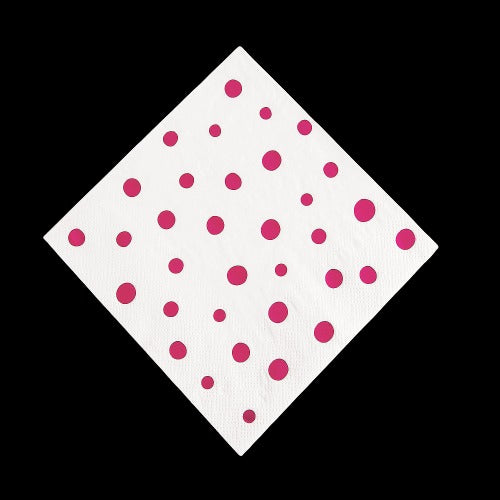 Pink Metallic Polka Dot Luncheon Napkins